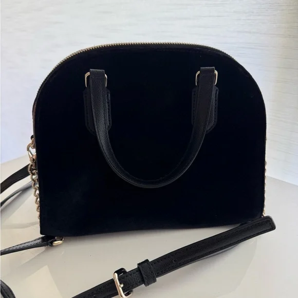 Kate Spade | Laurel Way Velvet Pearl Mini Reiley Black Gorgeous Handbag! - Picture 6 of 7